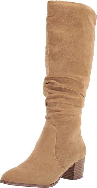 Tan knee-high boots for women