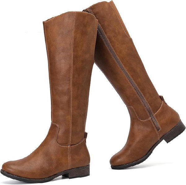 Brown riding-style boots for women