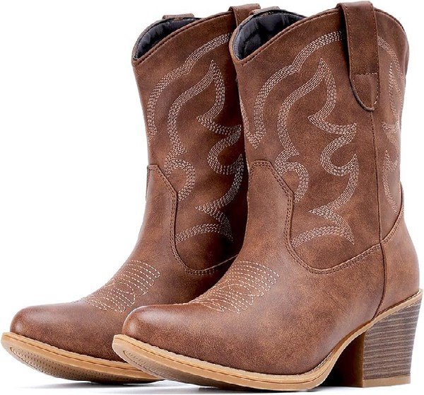 Brown Western-inspired boots for women